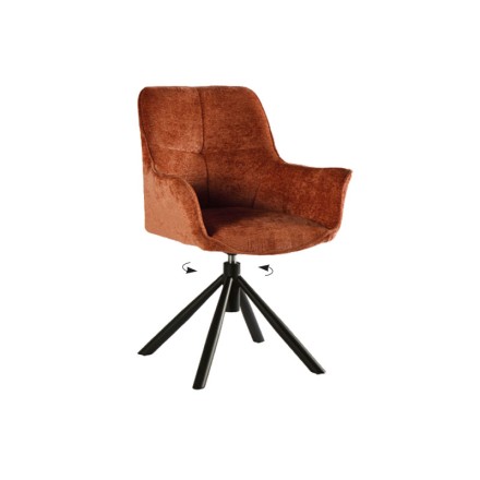 Fauteuil pivotant tissu - Ewing terracota