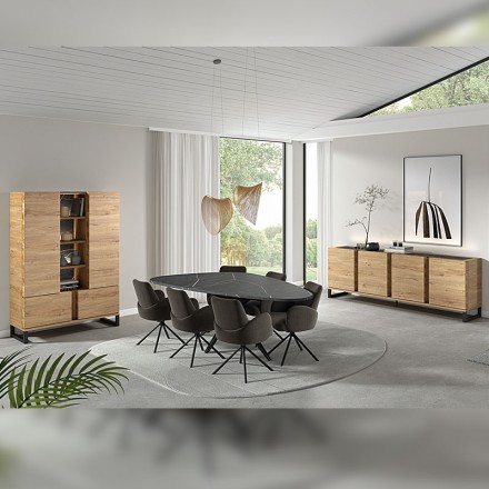 Buffet 3 portes imitation chêne - GRANDO AMBIANCE