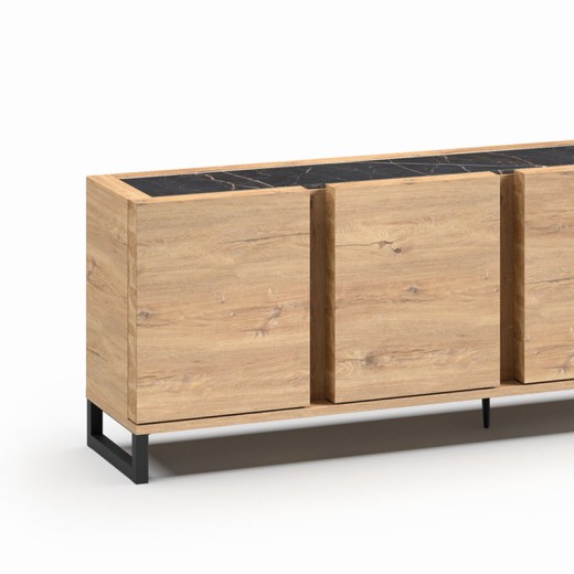 Buffet 3 portes imitation chêne - GRANDO DETAILS Buffet 3 portes imitation chêne - GRANDO DETAILS