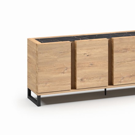 Buffet 4 portes imitation chêne - GRANDO DETAILS