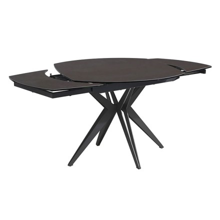 Table ovale 130 extensible céramique - Nénuphar détails