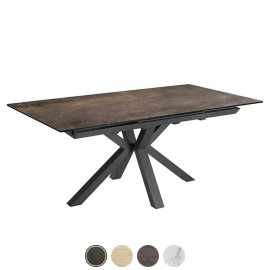 Table rectangle extensible céramique iron - Bruyère