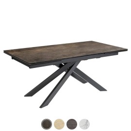 Table rectangle extensible céramique iron - Lys