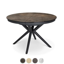 Table ronde extensible céramique iron - Orchidée