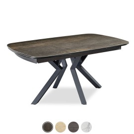 Table tonneau 160 extensible céramique iron - Anémone