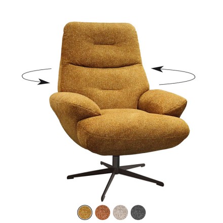Fauteuil pivotant moutarde - Tiago
