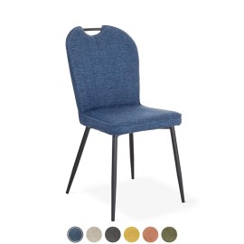 Chaise moderne tissu bleu - Salomé