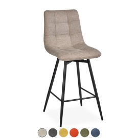 Chaise bar moderne tissu beige - Angela