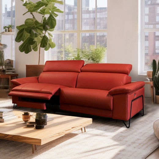 Salon 3 places cuir relax - Asterix