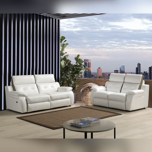 Salon 3 places cuir relax - Continental ambiance Salon 3 places cuir relax - Continental ambiance