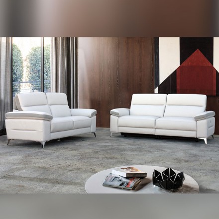 Salon 3 places cuir relax - Discovery ambiance