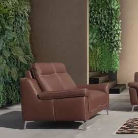 Canapé 2 places fixes cuir - Gemini 2