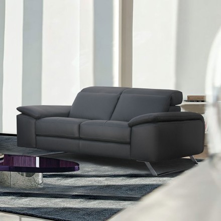 Canapé 2 places fixes cuir - Genius profil