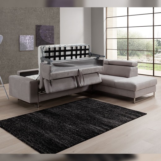 Canapé d'angle droit convertible tissu - Gotham détails