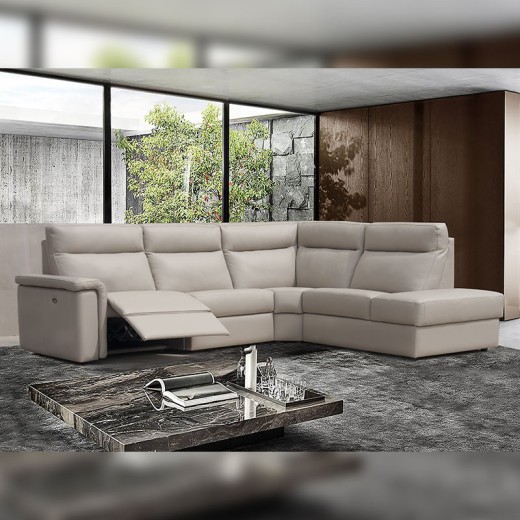 Canapé d'angle droit relax tissu - Mizar