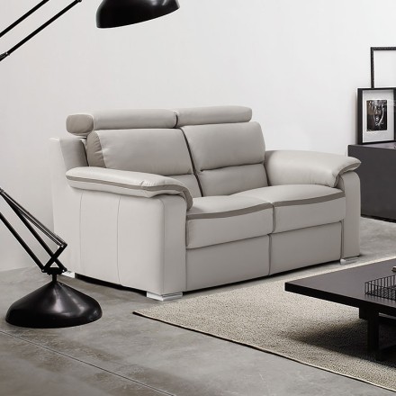 Canapé 2 places fixes cuir - Mercury profil