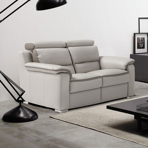 Canapé 2 places fixes cuir - Mercury profil