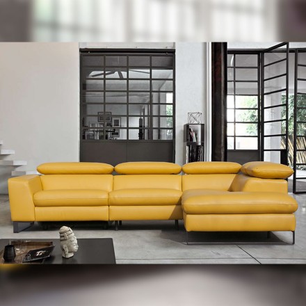 Canapé d'angle droit relax cuir - Maxim face