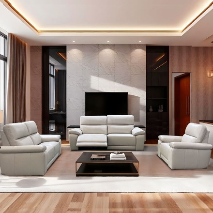 Canapé 3 places relax cuir - Lupin ambiance