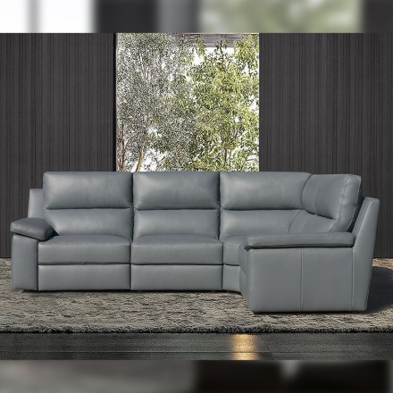 Canapé d'angle gauche relax cuir - Louvre profil