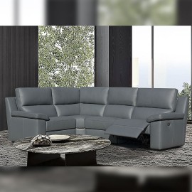 Canapé d'angle droit relax cuir - Louvre