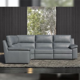 Canapé d'angle droit relax cuir - Louvre 2