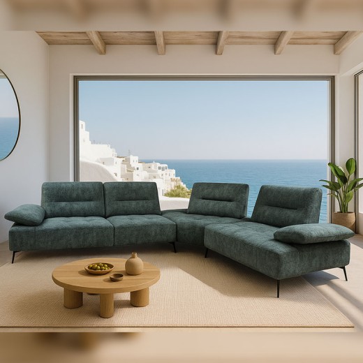 Canapé d'angle droit tissu - Mark