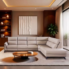 Canapé d'angle droit relax cuir - Modena face 2