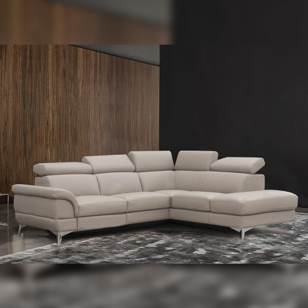 Canapé d'angle droit relax cuir - Pampas