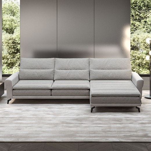 Canapé d'angle à droite tissu - Orly face