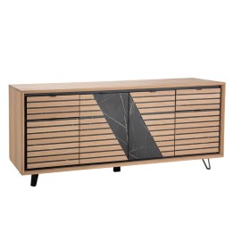 Buffet 4 portes 2 tiroirs chêne blanchi - STORIA