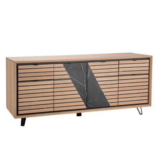 Buffet 4 portes 2 tiroirs chêne blanchi - STORIA