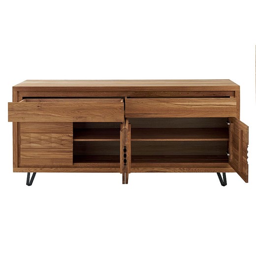 Buffet 4 portes 2 tiroirs - WAVES ouvert