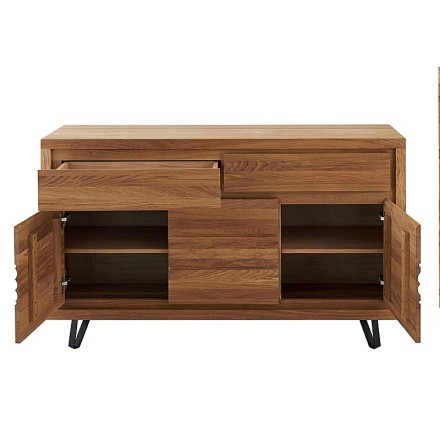 Buffet 3 portes 2 tiroirs - WAVES ouvert