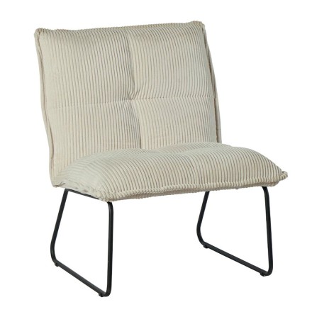 Fauteuil décoratif tissu - CALVIN BLANC