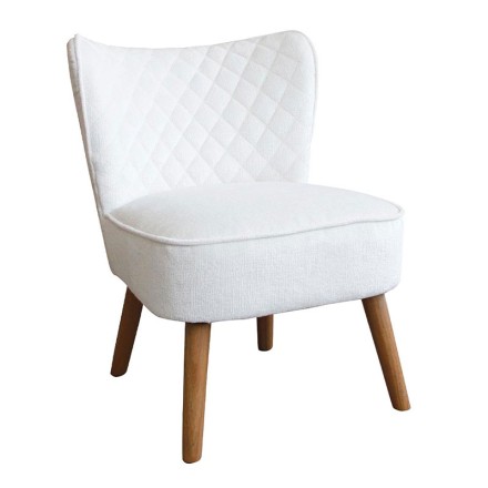 Fauteuil décoratif tissu - DONA BLANC