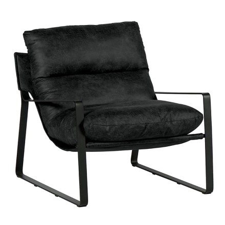 Fauteuil rétro tissu - TORSTEN ANTHRACITE