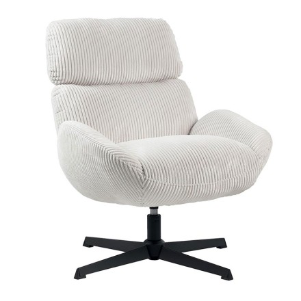 Fauteuil tissu pivotant - BISSETT BLANC