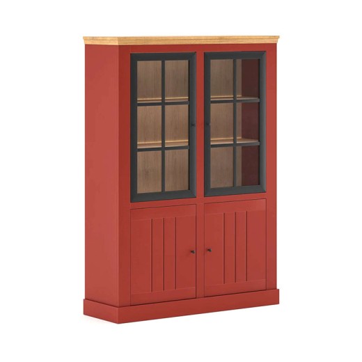 Vitrine 4 portes - Cosy rouge