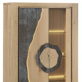 Vitrine 2 portes - Minérale brun 2