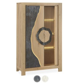 Vitrine 2 portes - Minérale brun