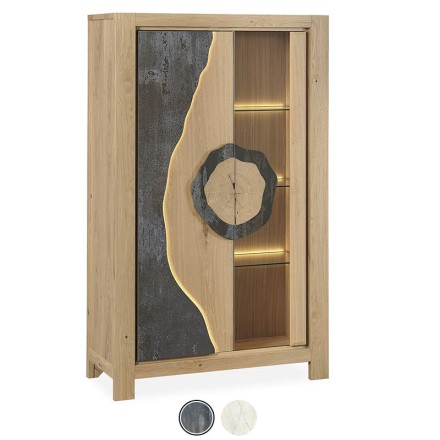 Vitrine 2 portes - Minérale brun