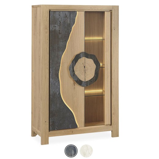 Vitrine 2 portes - Minérale brun