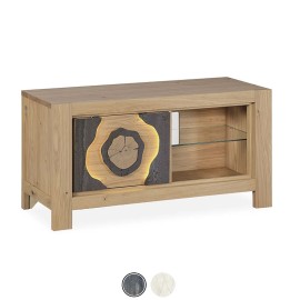 Meuble TV 1 porte - Minérale brun