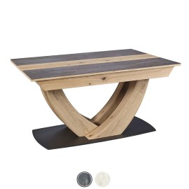 Table rectangle 160 extensible - Minérale brun