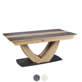 Table rectangle 190 extensible - Minérale brun