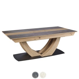 Table rectangle 220 extensible - Minérale brun