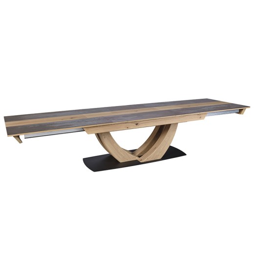 Table rectangle 220 extensible - Minérale brun détails
