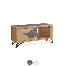 Meuble TV 1 porte - Riviera brun