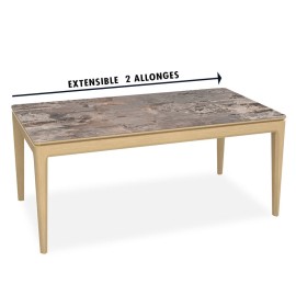 Table rectangle 180 extensible - Riviera brun 2